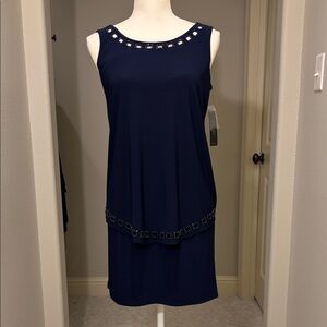 NWT Laundry By Shelli Segal Navy Embellished Mini Dress